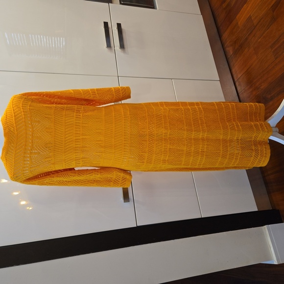 Madison & Hudson V Neck Crochet Maxi Dress Orange Womens Size 1X - Picture 4 of 9